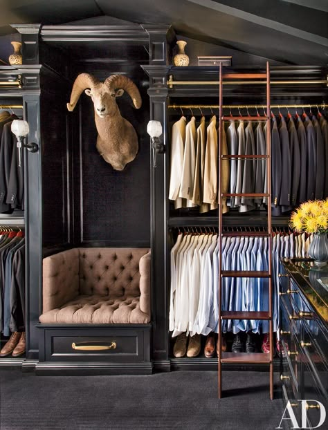 Mens Closet Organization, Walking Closet, Walk In Closet Design, Famous Interior Designers, Men Closet, Dream Closets, Walk In Wardrobe, Dressing Room Design, Master Closet