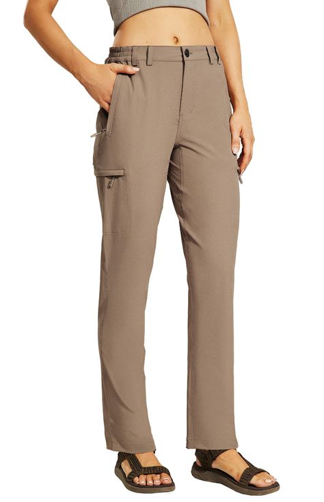 PRICES MAY VARY. 88% Nylon, 12% Spandex Imported Haimont Water Resistant Pants for Women are Perfect for hiking, climbing, mountaineering, backpacking, camping and daily wear Fast Dry Hiking Pants: Haimont women travel hiking pants are made of 88% nylon and 12% spandex, quick drying, ripstop, and lightweight. The fabric is treated with durable water repellent to resist rain and stains effectively. Flexible & Comfort: 4-Way stretchy performance delivers flexibility for dynamic activity. Gusseted Hiking Cargo Pants, Backpacking Camping, Outdoor Climbing, Travel Pants, Travel Hiking, Women Travel, Cycling Workout, Hiking Pants, Hiking Women