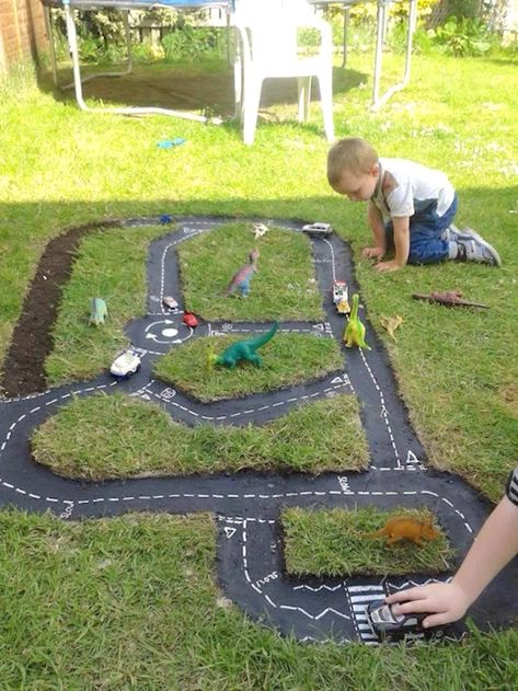 Car Tracks For Kids, Race Car Track, Kids Races, Backyard Activities, Backyard Kids Play Area, Outdoor Play Spaces, Outdoor Play Areas, Kids Outdoor Play, Outdoor Play Area