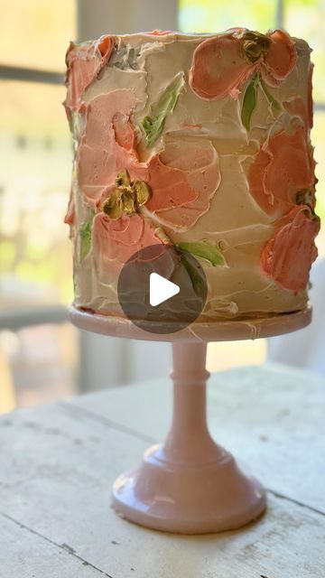 Leslie Saeta on Instagram: "I know it’s not perfect.   But I love the loose and impressionist look of using a palette knife.   I painted seascapes and abstracts for years using only a palette knife.   So why not paint a cake?  With frosting of course.  It took some practice but I loved making this.   Comment CAKE501 below and I will DM you a link to my blog.  https://my100yearoldhome.com/the-best-spring-cake/" Pallet Cake Decorating, Painted Cake Ideas, Pallete Knife Cakes, Palette Cake Decorating, Palette Knife Painting Cake, Palette Knife Cake Decorating, Pallet Knife Flowers, Pallet Knife Cake Decorating, Palette Knife Cake