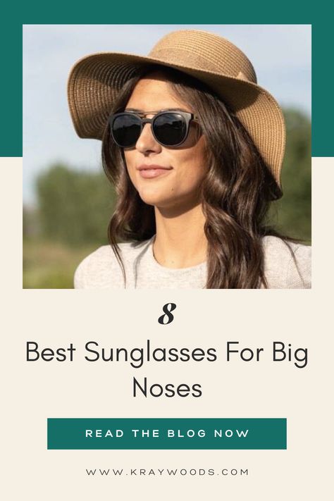 Have you ever struggled to find a pair of sunglasses that both looks and fits great? No matter your facial features, there's always a pair of sunglasses that will enhance each and every one of your features and look extra flattering on you. If you have a big nose, then you may wonder what to look for in your next pair of sunglasses. Check out our guide to find out how to choose the best sunglasses for big noses and find the best styles for you! Sunglasses For Big Nose Women, Glasses For Big Nose Women, Women Big Nose, Big Nose Women, Make Nose Smaller, Cute Glasses For Women, 11 Wrinkles, Nose Sunglasses, How To Choose Sunglasses