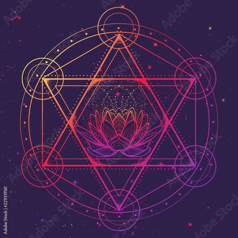 Stock Image: Hexagram with a lotus encompassed with a circle. Multicultural symbol representing anahata chakra in yoga and a Star of David. Line drawing isolated on textured background. Tattoo design. EPS10 vector Ancient Protection Symbols, Egyptian Hieroglyphics Symbols, Celtic Triangle, Zen Symbol, Anahata Chakra, Eagle Images, Protection Symbols, Sacred Geometry Art, Egyptian Hieroglyphics