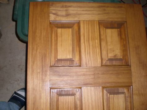 Interior Doors Stained, Staining Pine Wood, Stain Pine, Rental Makeover, Painting Doors, Pine Interior Doors, Wood Conditioner, Adams Homes, Stain On Pine