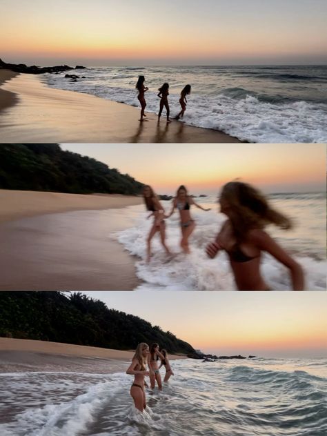 Summer Trip Aesthetic Friends, Vision Board Summer Aesthetic, Swimming At Beach Aesthetic, Summer 2025 Aesthetic, Beach Sunset With Friends, Summer Photos To Recreate With Friends, Sunrise Swim Aesthetic, Best Friends Photos Beach, South Africa Holiday