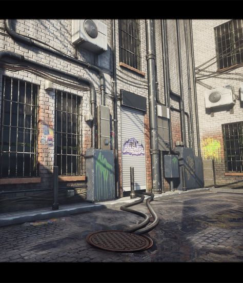 Post Apocalyptic City, Police Cops, Art Test, Environment Painting, City Shoot, 3d Ideas, Street Corner, Little Shop Of Horrors, Environment Art