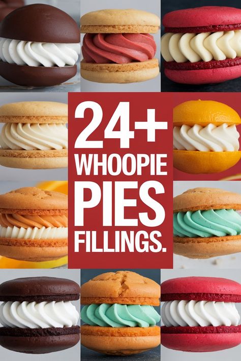 Whip up some tasty whoopie pies with these amazing filling ideas! From peanut butter and chocolate to fluffy marshmallow and pumpkin spice. the possibilities are endless. Perfect for parties or a sweet treat at home. Let your baking adventures shine with these scrumptious flavors! Whoopie pies are so fun!  https://ostrali.com/whoopie-pies-filling Caramel Whoopie Pies, Salted Caramel Whoopie Pies, Whoopie Pie Filling Marshmallow, Pineapple Whoopie Pies, Boston Cream Whoopie Pies, Eggnog Whoopie Pies, Holiday Whoopie Pies, Funfetti Whoopie Pies, Filling For Whoopie Pies