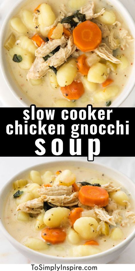 Chicken Gnocchi Soup Crockpot, Slow Cooker Chicken Gnocchi Soup, Slow Cooker Chicken Gnocchi, Chicken And Gnocchi Soup, Chicken And Gnocchi, Chicken Gnocchi Soup Recipe, Gnocchi Recipes Soup, Chicken Gnocchi Soup Olive Garden, Chicken And Potato