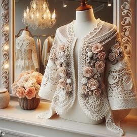 elegant knit and crochet coat on display - Image Creator from Microsoft Designer Embroided Cardigan, Crochet Long Coat, Crochet Coats, Irish Lace Crochet Pattern, Crochet Hack, Form Crochet, Crochet Coat, Off Shoulder Fashion, Freeform Crochet