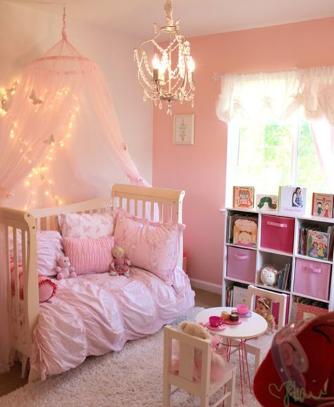 Pink Princess Butterfly Room For Girls- this is cute but im worried she might be messing with the lights and stuff.. she might not be so girly Princess Toddler Bed, Butterfly Princess, Fairy Bedroom, Butterfly Room, Toddler Bedroom Girl, Butterfly Nursery, Princess Bedroom, Toddler Bedroom, Toddler Girl Room