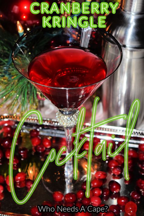 Cranberry Kringle Cocktail will be your new favorite holiday cocktail! Easy to make and full of holiday cheer! Perfect for parties! #holidaycocktail #holidaycocktailrecipe #christmascocktail Cranberry Kringle Cocktail Recipe, Cranberry Kringle Cocktail, Almond Cocktails, Cranberry Desserts, Coconut Vodka, Cranberry Dessert, Craft Cocktail Recipe, Holiday Sides, Cherry Cocktail