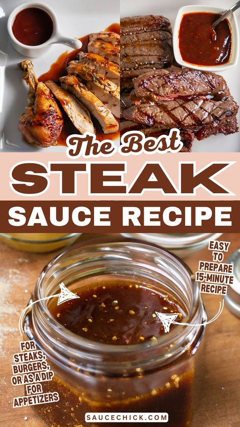 Homemade Steak Sauce Recipe Cranberry Steak Sauce, Flank Steak Sauce Recipes, Steak Kabob Dipping Sauce, Steak With Worcestershire Sauce, Healthy Steak Sauce, Quick Steak Sauce, Homemade A-1 Steak Sauce, Grilled Meat Dipping Sauce, Lea And Perrins Steak Sauce Recipe