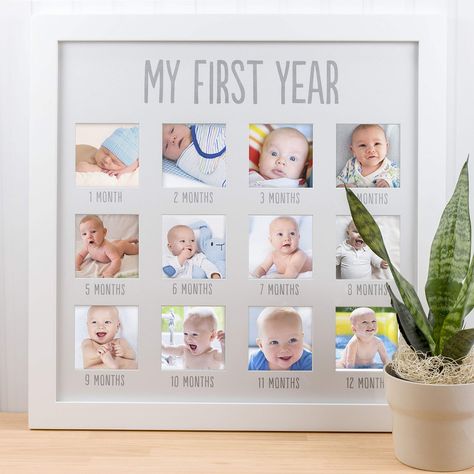 Pearhead Baby First Year Picture Frame, First Year by Month, Baby Shower Gift, Newborn Baby Registry Must Haves, White *** Click photo for more information. (This is an affiliate link). One Year Pictures, First Birthday Posters, Baby Picture Frames, Baby Photo Frames, Monthly Baby Pictures, First Year Photos, Diy Bebe, Baby Frame, My First Year