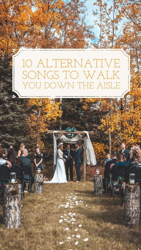 10 Different Songs To Stroll You Down The Aisle On Your Marriage ceremony Day #aisle #alternative #songs Wedding March Songs, Alternative Wedding Songs, Rock Wedding Songs, Wedding Aisle Songs, Bride Entrance Songs, Processional Wedding Songs, Wedding Entrance Songs, Alternative Songs, Wedding Song List