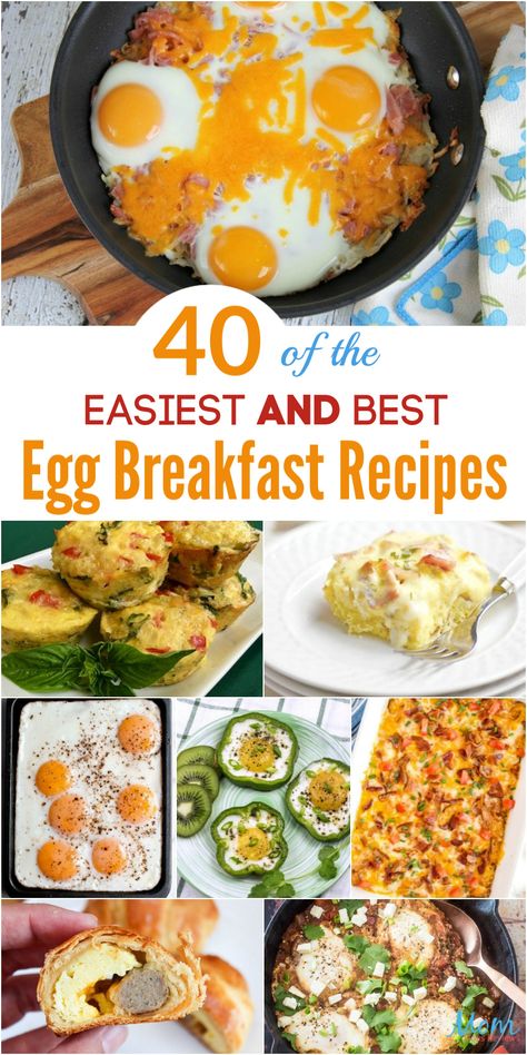 40 of the Easiest AND Best Egg Breakfast Recipes Around - Mom Does Reviews Easy Egg Brunch Recipes, Sweet Eggs Breakfast, Quick And Easy Egg Recipes, Fresh Egg Recipes, Egg Recipes For Dinner Healthy, Quick Breakfast Ideas Eggs, Healthy Egg Breakfast Ideas, Egg Ideas Breakfast, Quick Egg Breakfast Ideas