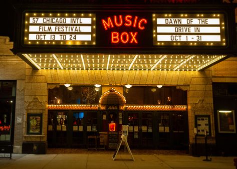 Music Box Tattoo, Music Party Invitations, New Beverly Cinema, Movie Theater Aesthetic, Box Theatre, Box Tattoo, Date Spots, Electronics Poster, Theatre Curtains