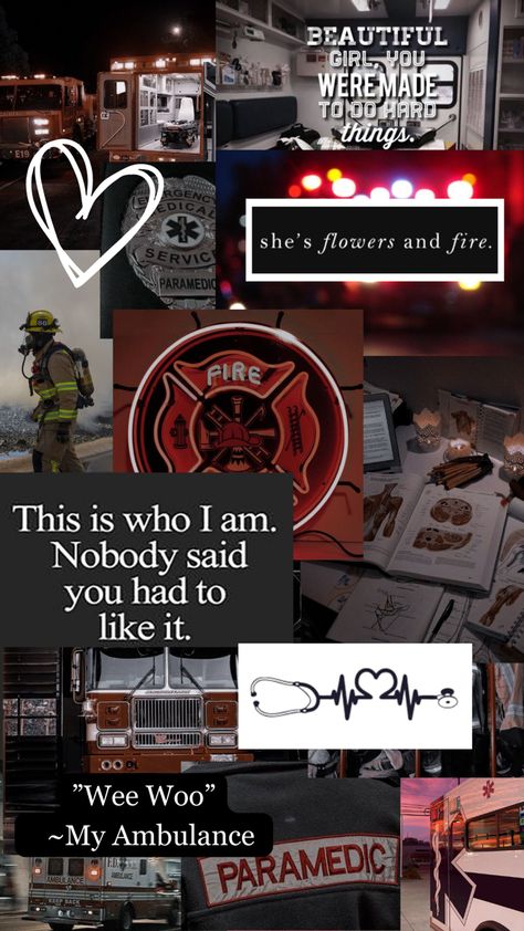 #wallpaper #wallpaperideas #wallpaperforyourphone #red #black #white #firefighter #fireman #fire #firetruck #engine #ambulance #stethoscope #ems #rescue #cute Paramedic Wallpaper Iphone, Paramedic Wallpaper, Firefighter Aesthetic, Firefighter Images, Emt Humor, Emt Study, Paramedic Humor, Paramedic Quotes, Ems Humor