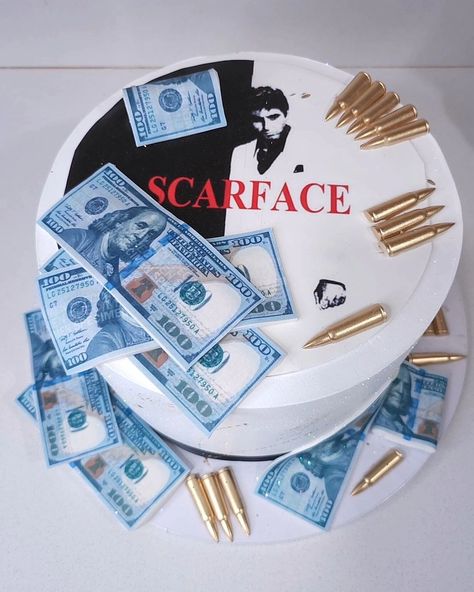 #Repost 📷 by @aris_cakes.phx: Scarface birthday cake 💵💵💵 @inkedibles #Scarface #scarfacecake #cakeoftheday #phoenixbakery #Phoenix Scarface Birthday Theme, Scarface Cake, Painted Picnic Tables, Picnic Tables, Sheet Cake, Birthday Party Ideas, Birthday Theme, Phoenix, Party Ideas