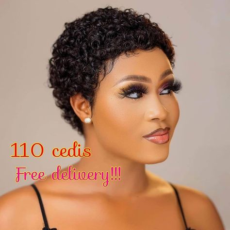 Slay Hair Classic on Instagram: “Still the best and most comfortable, easy to style up... Most trendy wigcap in Gh now💃😘💯💯💯 . We still got the most affordable deal in town.…” Curled Pixie, Family Dress, Curly Afro Wig, Short Curly Pixie, Curly Pixie Cuts, Human Wigs, Afro Wigs, Short Curly Wigs, Curly Hair Wig