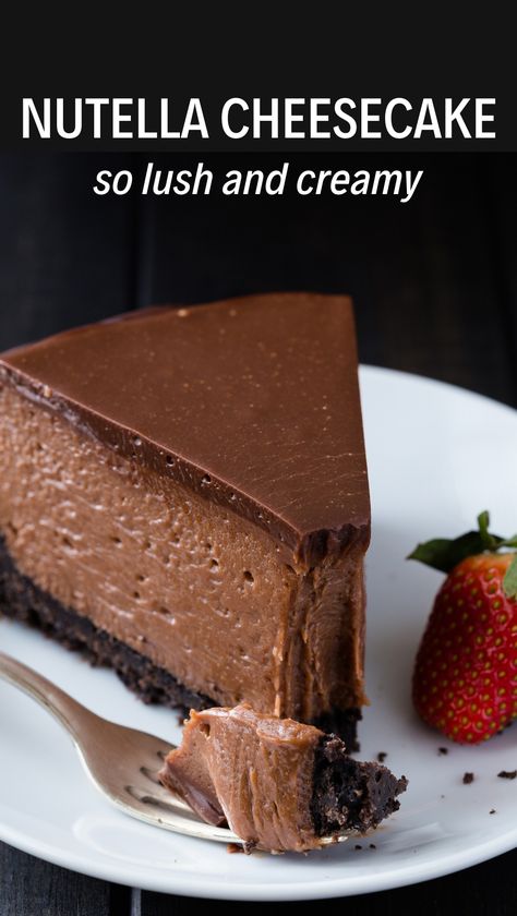 Nutella Cheesecake Recipes, Gourmet Bakery, Nutella Desserts, Nutella Cheesecake, Chocolate Cheesecake Recipes, Baked Cheesecake Recipe, Torte Cupcake, Cheesecake Cake, Nutella Recipes