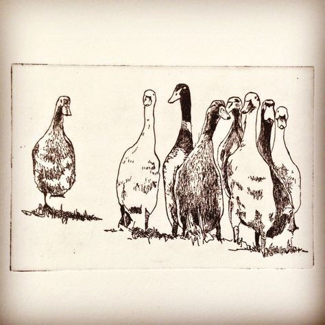 Runner Duck Art, Runner Duck Drawing, Farm Animal Drawings, Ducks Running, Running Ducks, Farm Ducks, Indian Runner Ducks, Duck Tattoos, Duck Illustration