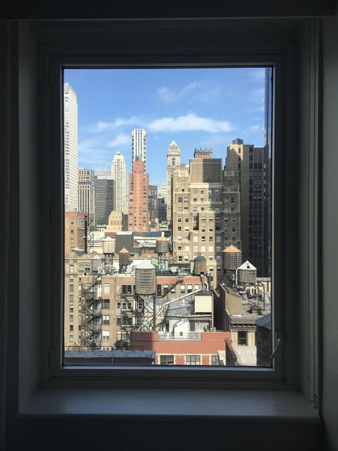 Arlo NoMad window view Window With City View, New York Window View Aesthetic, Nyc Window View, City From Window, New York Window View, Nyc Apartment View, Window View City, Window View Aesthetic, Arlo Nomad