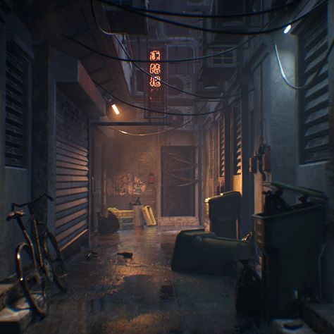 Alleyway Concept Art, Style Cyberpunk, Victorian Street, Dark Alley, Abandoned Factory, Number Five, Number Four, Gato Anime, Number Six