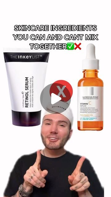 The Skincare Reels on Instagram: "Layering skincare is tricky, be sure to mix properly  ✨Hyaluronic acid + ALL   ❌ Retinol + Vitamin C  ❌ Vitamin C + Salicylic acid  ✔️Glycolic acid + Salicylic acid (AHAs + BHAs)  ✔️Vitamin C + Niacinamide   Check out @mattrandon for the original video and more skincare pairings  The content of this page is for educational and informational purposes and does not constitute formal medical advice. © Azadeh Shirazi, MD, FAAD. Please do not use or distribute images herein without written permission.  • • • •  #skincare #skincareroutine #skincaretreatment #skincareproducts #skincaretips  #shelikesskincare #skincarecommunity #beautyaddict #igskincare #dermatologist" Retinol Vs Vitamin C, Retinol And Salicylic Acid, Retinol Layering, How To Layer Skincare, Skincare Layering, Layering Skincare, Skincare Reels, Retinol Vitamin C, Tranexamic Acid