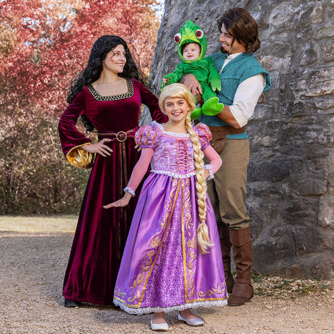 Check out https://www.pinterest.com/disneyfamily/disney-halloween/ for more Disney Family Halloween Costumes! #halloween #disneyfamily #UP #costume Family Tangled Costumes, Tangled Halloween Costume Family, Rapunzel Family Costume, Tangled Family Halloween Costumes, Tangled Family Costume, Tangled Costume Adult, Rapunzel Mother Gothel Costume, Tangled Costumes, Rupunzle Family Costume