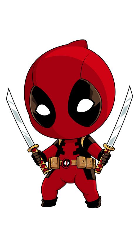 Take a look at this pretty superhero Deadpool in a red suit. Why is he so cute, you ask? Because this is the adorable Marvel sticker with Chibi Deadpool!. Marvel Cartoon Drawings, Chibi Deadpool, Chibi Superhero, Chibi Superman, Marvel Sticker, Deadpool Cartoon, Deadpool Stickers, Cute Deadpool, Deadpool Drawing