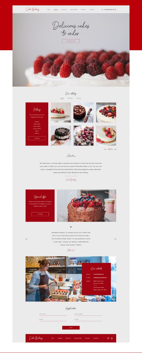 Cake Websites, Website Branding Design, Food Website Design, Bakery Website, Food Web Design, Cake Bakery, Bakery Design, Cake Business, Webpage Design