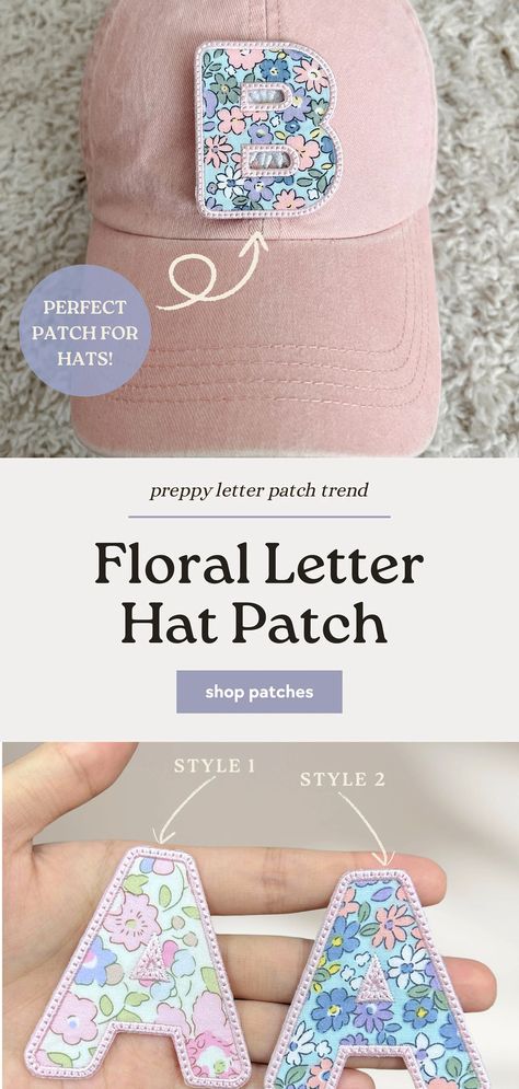 Patch for Backpack Patch for Hat Preppy Floral Patch Letter Custom Initial Patch Iron On Patches Ideas, Letters Diy, Applique Letters, Hat Patch, Personalized Baby Shower Gifts, Backpack Patches, Custom Baby Gifts, Floral Patches, Diy Letters