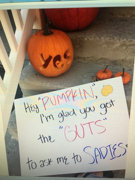 Ways To Answer Back To Sadies, Hoco Response Ideas Funny, Cheap Promposal Ideas, Fall Dance Asking Ideas, Halloween Poster Ideas For School Dance, Sadie’s Poster Ideas Dance, School Dance Asking Ideas, Halloween Promposal, Answering To A Dance High Schools