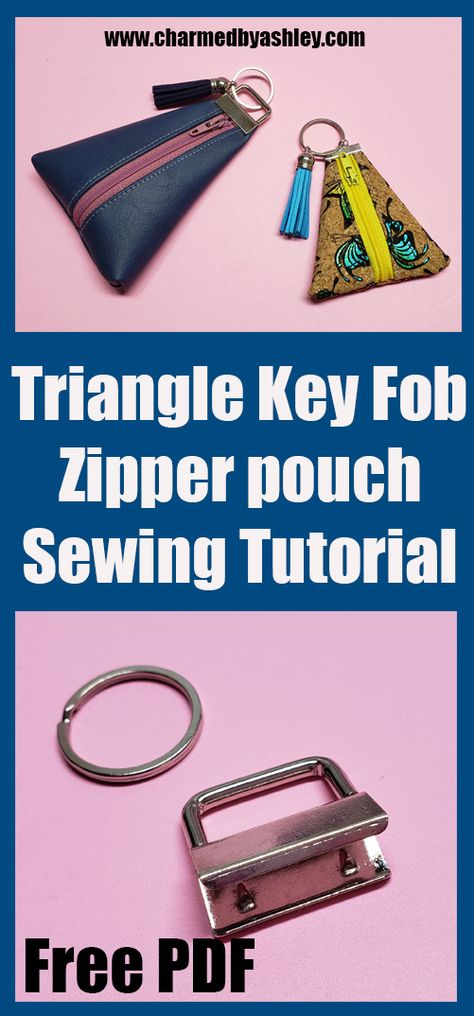 Diy Key Fob, Key Fobs Diy, Triangle Pouch, Charity Ideas, Diy Coin Purse, Purse Patterns Free, Coin Purse Pattern, Coin Purse Tutorial, Purse Sewing Patterns