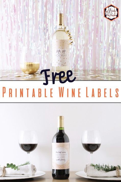 Grab these Free Printable Wine Bottle Labels for a DIY hostess gift, birthday present, or teacher appreciation gift!! | Mandy's Party Printables Wine Bottle Labels Printable Free, Free Wine Label Template, Free Printable Wine Labels, Diy Wine Bottle Labels, 40th Birthday Wine Labels, Wedding Gift Wine Labels, Legally Brunette, Printable Wine Bottle Labels, Diy Wine Labels