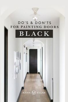 Painting Doors Black, Black Basement Ideas, Black Basement, Paint Doors Black, Painting Interior Doors Black, Painting Doors, Black Interior Door, Interior Door Colors, Black Hallway