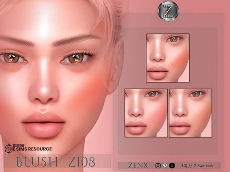 The sims 4 Sims Blush, Sims4 Makeup, Mod Makeup, Sims 4 Curly Hair, Cc Makeup, Ts4 Makeup, Sims Makeup, Sims 4 Nails, Sims 4 Hair Male