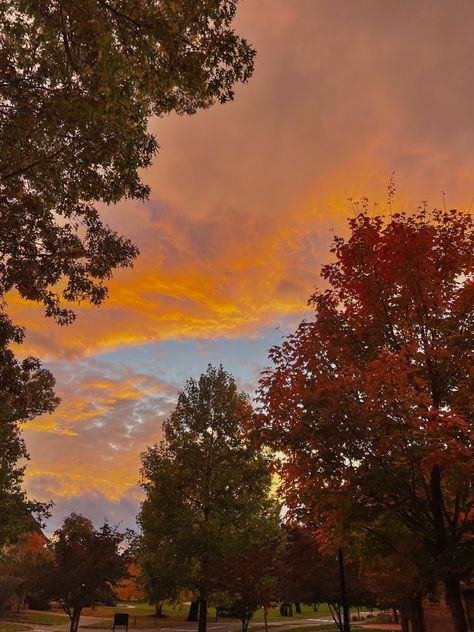 Fall Aesthetic Sunset, Fall Sunsets Autumn, Retro Autumn Aesthetic, Autumn Sky Aesthetic, Fall Sky Aesthetic, Amberly Core, Fall Sunset Aesthetic, Autumn Evening Aesthetic, Autumn Core Aesthetics