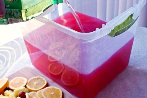 How to Make Killer Trash Can Punch (with Pictures) | eHow Best Jungle Juice Recipe, Trash Can Punch, Trailer Trash Party, Hillbilly Party, Jungle Juice Recipe, White Trash Bash, Crawfish Boil Party, White Trash Party, Trash Party