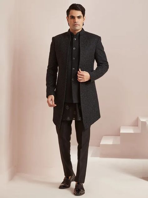 Buy Indo Western Dress for Men Online at G3fashion in USA | United... Indo Western Men, Western Dress For Men, Indo Western Dress For Men, Indo Western Dresses, Western Men, Dresses For Men, Indo Western Dress, Western Dress, Wedding Look