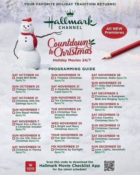 November Christmas, Christmas Tv, Movie Schedule, Cross Quilt, Movie Guide, Christmas Letter, 2020 Movies, Hallmark Christmas Movies, Countdown To Christmas