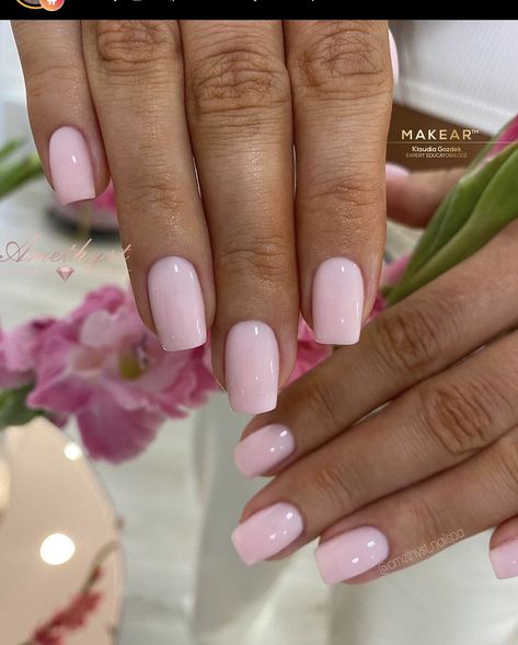 Short Pink Nails, Gel Toe Nails, Squoval Nails, Pink Gel Nails, Sassy Nails, More Clients, Nagel Inspo, Pink Acrylic Nails, Neutral Nails