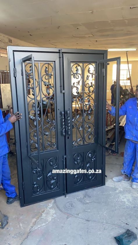 Main Gate Design | Front Gate Design| Main gate ideas | Gate decor 2023 Wrought Iron Doors Gate, Front Door Grill Design Modern, Main Door Iron Grill Design, Front Door Grill Designs, Steel Doors Design, Amazing Front Doors, Grill Gate Design Entrance Iron Doors, Door Grill Design Metals, Steel Security Doors Design