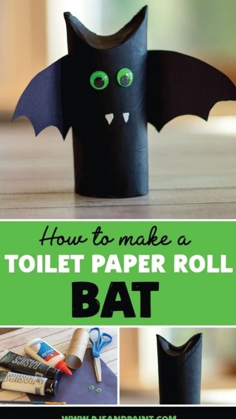 This toilet paper roll bat is a great craft to do with your kids this Halloween. You can place them all around your house for fun seasonal decorations. #halloweendecor #halloweenideas #halloweendecoration Halloween Toilet Paper Roll, Halloween Toilet Paper Roll Crafts, Toilet Paper Roll Bat, Strašidelný Halloween, Halloween Toilet Paper, Paper Roll Crafts For Kids, Spooky Crafts, Bat Craft, Toilet Roll Craft