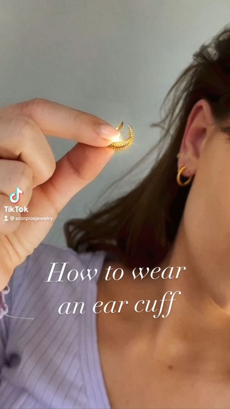 scorpios.jewelry on Instagram: How to wear an ear cuff and fake a piercing in only 2 seconds 🤍 —— #earcuff #earcuffs #fakepiercing #earrings #earringinspo #jewelryaddict… Fake Piercing, Ear Cuff, Cuff, How To Wear, On Instagram, Instagram