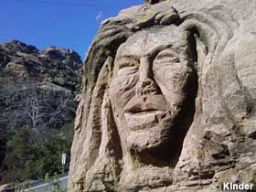 Simi Valley, CA - Stone Woman Face Simi Valley California, Roadside America, San Fernando Valley, Ventura County, Simi Valley, Roadside Attractions, Local History, Long Hair Women, Woman Face