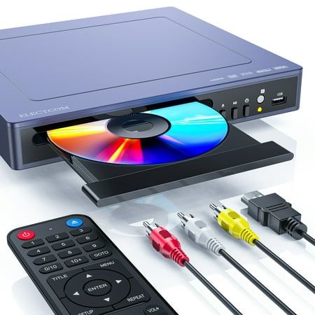 ELECTCOM PRO All Regions DVD Players for Smart TV with HDMI, Simple DVD Player for Elderly, CD Player for Home Stereo System, Included HDMI and RCA Cable, Resolution 1080P Size: 11" x 11" x 3".  Color: Purple. Home Stereo System, Dvd Players, Stereo System, Feb 2, Cd Player, Dvd Player, Smart Tv, Color Purple, Dvd