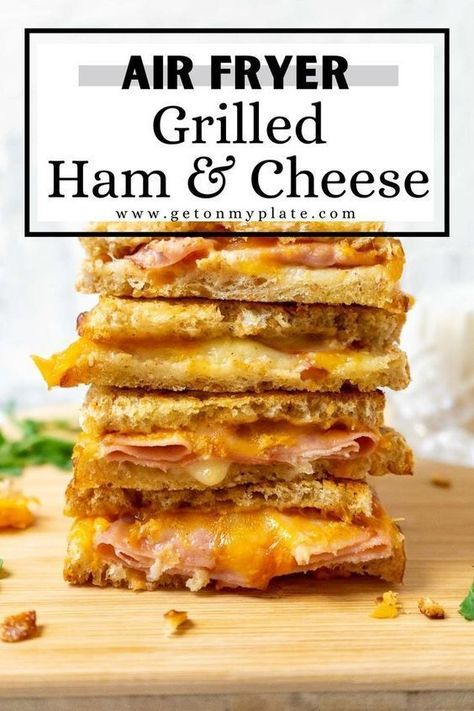 Sides For Grilled Cheese, Grilled Ham And Cheese Sandwich, Perfect Ham, Fried Ham, New Air Fryer Recipes, Grilled Ham And Cheese, Canned Butter, Grilled Ham, Air Fryer Oven Recipes