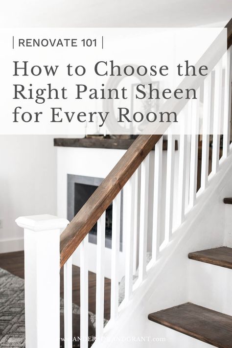 Five Different Paint Sheens and Where to Use Them In Your House What Paint Finishes To Use Where, Types Of Paint Finishes For Walls, Types Of Paint For Walls, Best Paint Finish For Walls, Types Of Wall Paint Finishes, Satin Trim Paint, Trim Sheen Paint Finishes, Best Sheen For Walls, Flat Painting Ideas