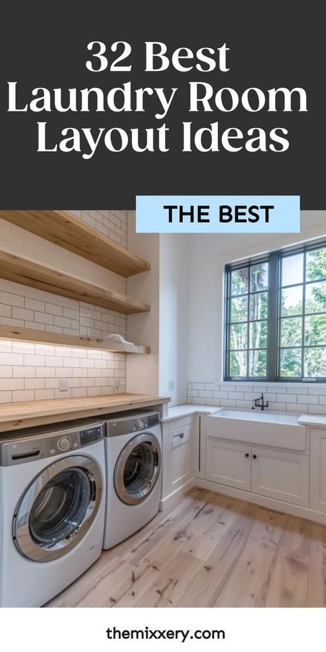 Laundry room layout ideas are pivotal in creating a functional and welcoming space to handle everyday tasks. These designs demonstrate how to maximize every inch of room, whether it’s through smart storage solutions, the strategic Designing A Laundry Room, Laundry Room Designs Ideas, Rectangular Laundry Room Layout, Awesome Laundry Rooms, Large Laundry Room Design Layout, Adding A Laundry Room To House, Rectangular Laundry Room Ideas, Spacious Laundry Room Ideas, Laundry Room Floor Plans Layout