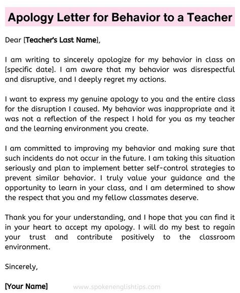 Apology Letter To Teacher, Sorry Letter, Apology Text, Easy Essay, Apology Letter, Message For Teacher, Making Amends, Seductive Photos, Basic Grammar